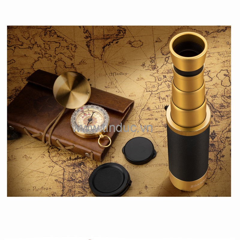 Ống nhòm một mắt siêu nét gấp gọn TERINO BA-50BG (25X50mm, lăng kính BAK4, chống nước, HD, màu vàng-đen) - Hàng chính hãng