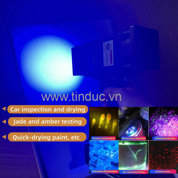 Đèn pin UV công nghiệp cầm tay công suất cao TERINO CP50W-UV (50W, 365nm, kiểm tra sơn xe ô tô, sấy khô Sơn UV, keo UV) – Hàng chính hãng