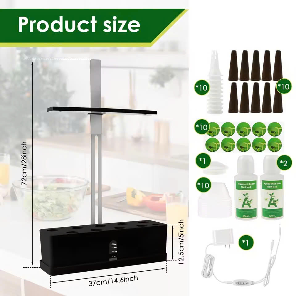 Đèn trồng cây thủy canh tự động Terino DA-02 (tích hợp đèn LED toàn dải phổ ánh sáng – ứng dụng trồng rau sạch, cây cảnh, hoa trong nhà) - Hàng chính hãng