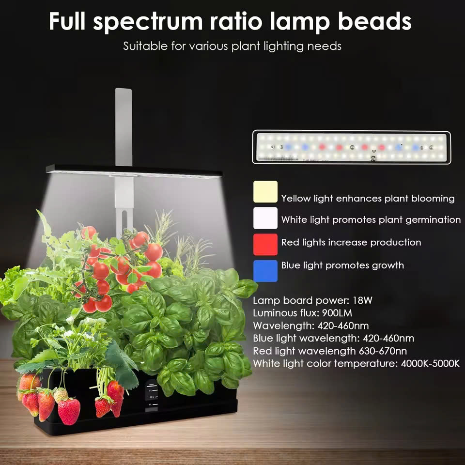 Đèn trồng cây thủy canh tự động Terino DA-02 (tích hợp đèn LED toàn dải phổ ánh sáng – ứng dụng trồng rau sạch, cây cảnh, hoa trong nhà) - Hàng chính hãng