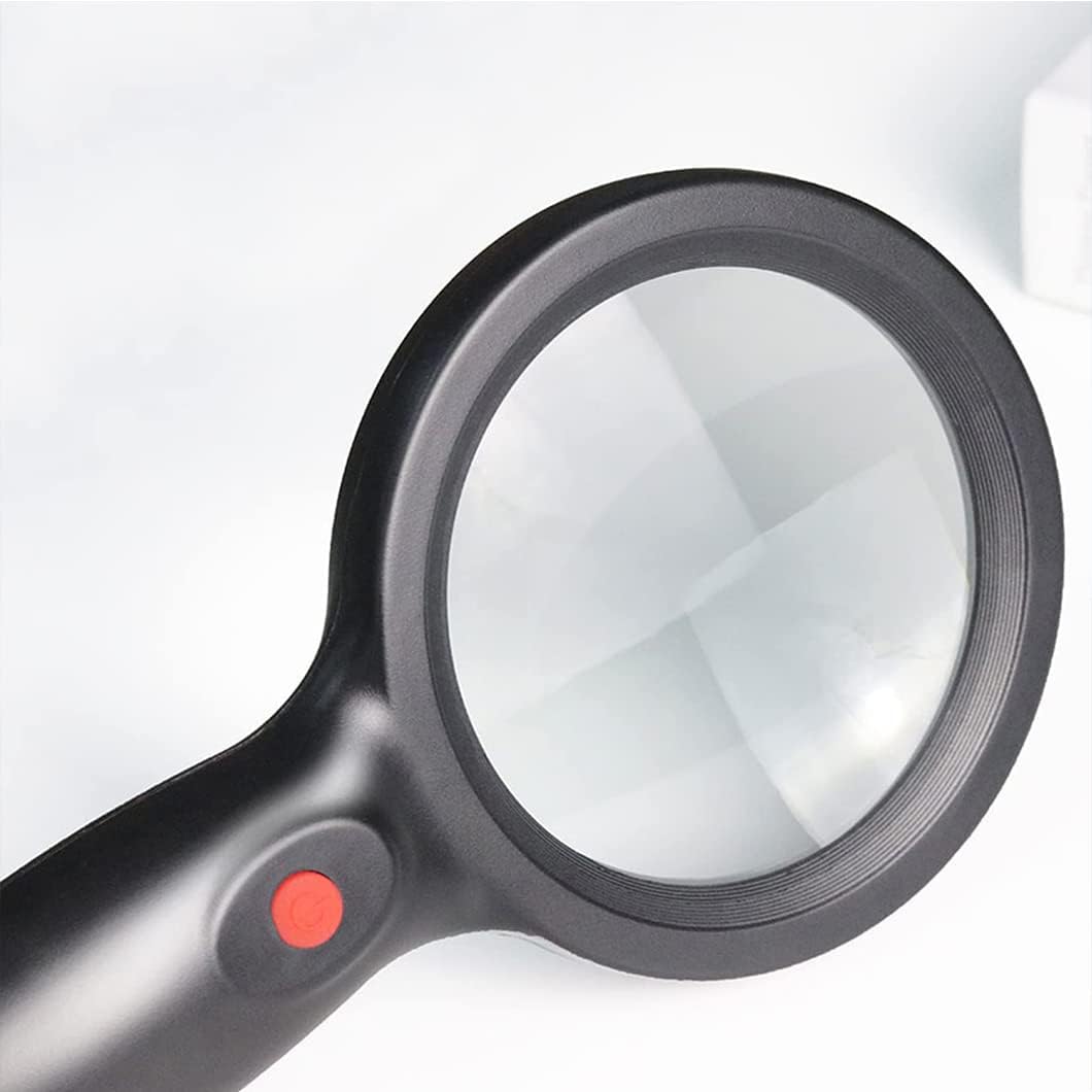 Kính lúp cầm tay đọc sách cao cấp Terino DE-9B (10x/20x, màu đen, có đèn led) - Hàng chính hãng