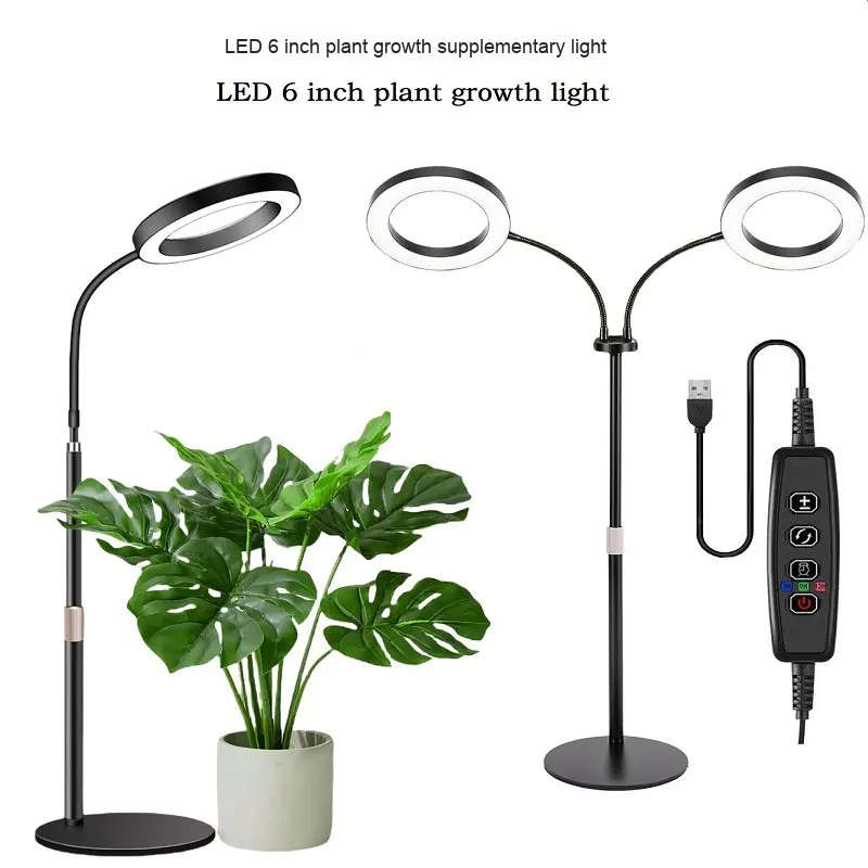 Đèn LED chống nước trồng cây trong nhà Terino DX-01 (Ánh sáng toàn dải, có hẹn giờ tụ động, dạng đứng cao 15.24 cm, thu ngắn linh hoạt) – Hàng chính hãng