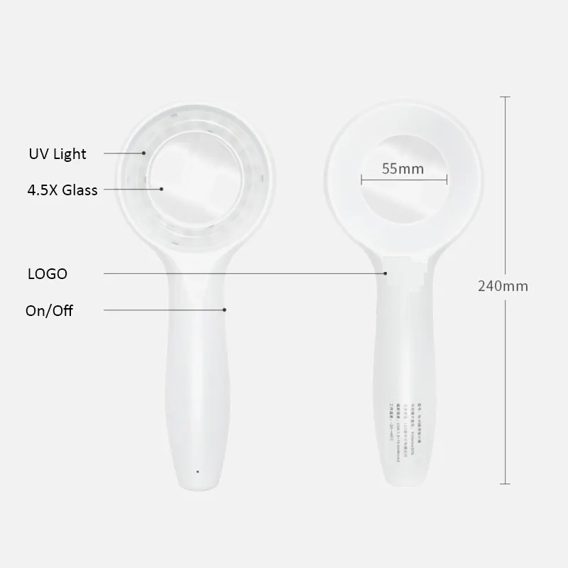 Kính lúp soi da (Dermatology) Terino HD-150 đèn UV 365nm & 405nm (dùng cho bác sỹ da liễu, thẩm mỹ) - Hàng chính hãng