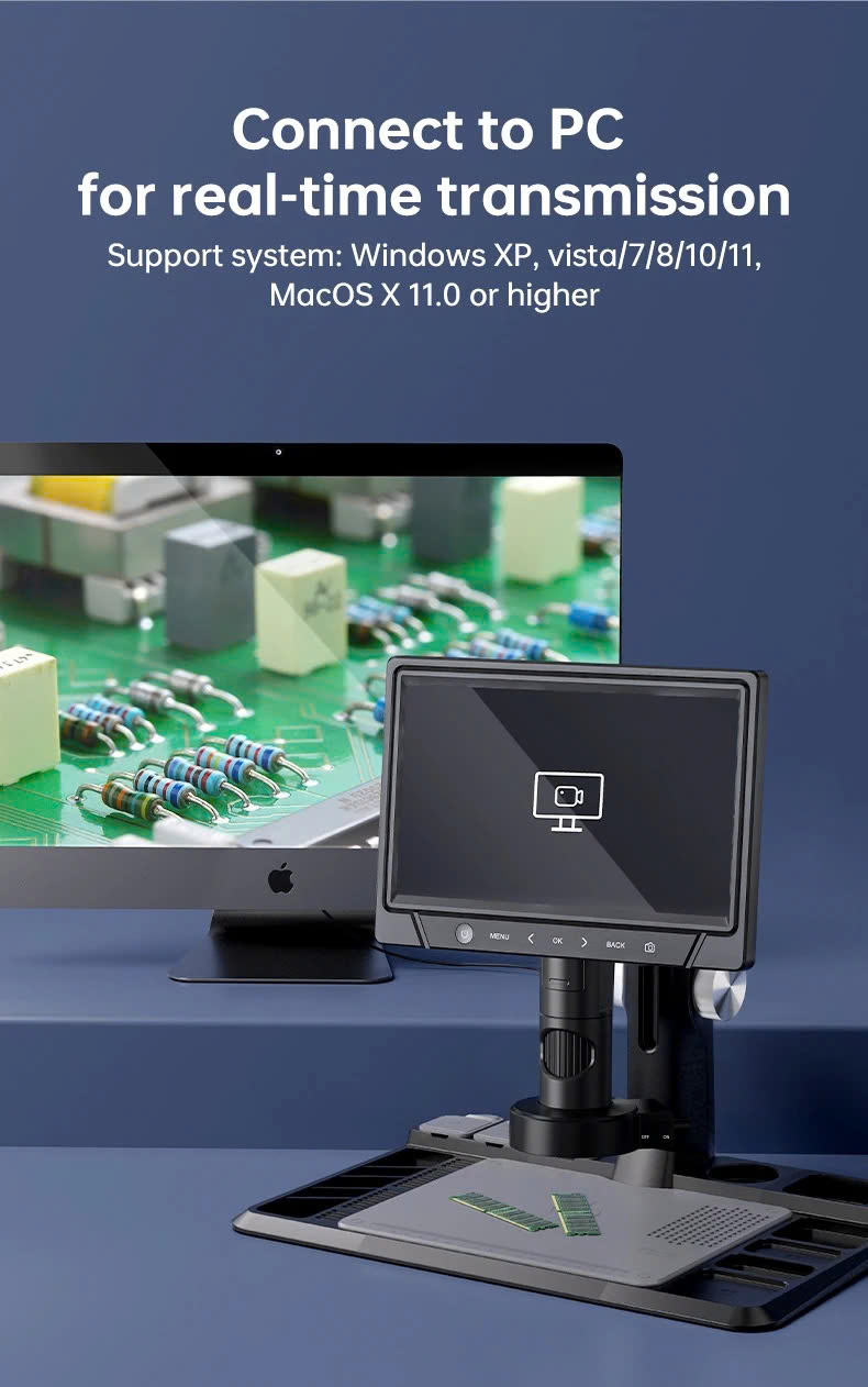 Kính hiển vi kỹ thuật số Terino HD101-1600C (Phóng đại 1600X, 10.1 Inch IPS HD) - Hàng chính hãng