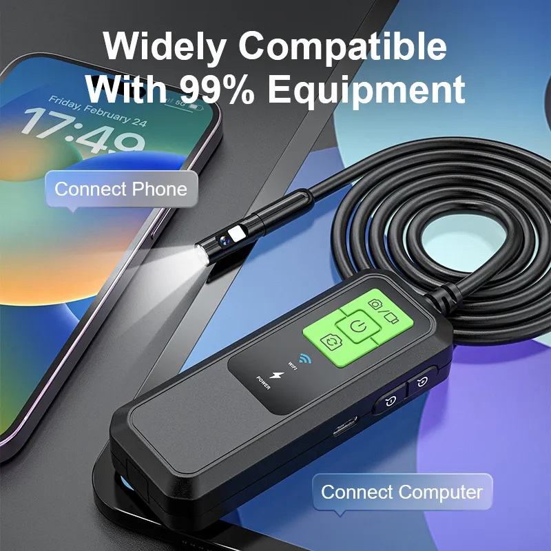 Thiết bị camera soi khe hẹp wifi Terino HD600 (Dây 5 mét, kết nối WiFii, HD, đường kính 7.9 mm, Camera nội soi công nghiệp) - Hàng chính hãng