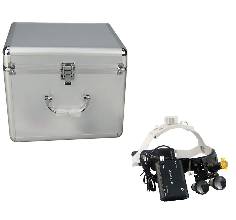 Kính lúp cao cấp choàng đầu, có đèn TERINO R00-5D (màu đen, phóng đại 3.5x, hỗ trợ cho thẩm mỹ, điện tử, công nghiệp) - Hàng chính hãng