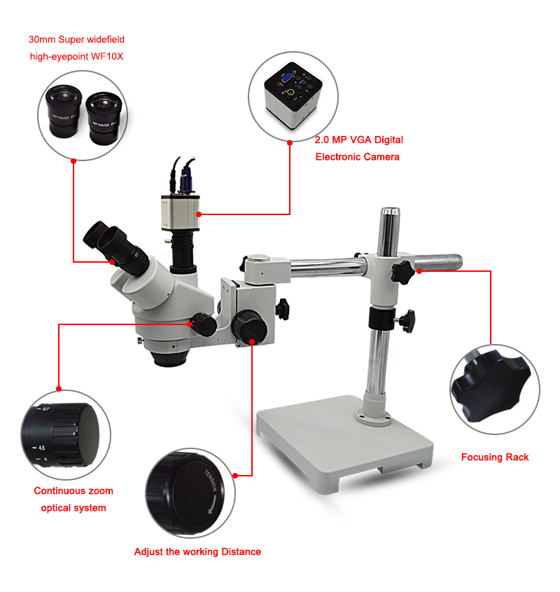 Kính hiển vi tích hợp camera Terino SMD-90XHD (Phóng đại 3.5x-90X)