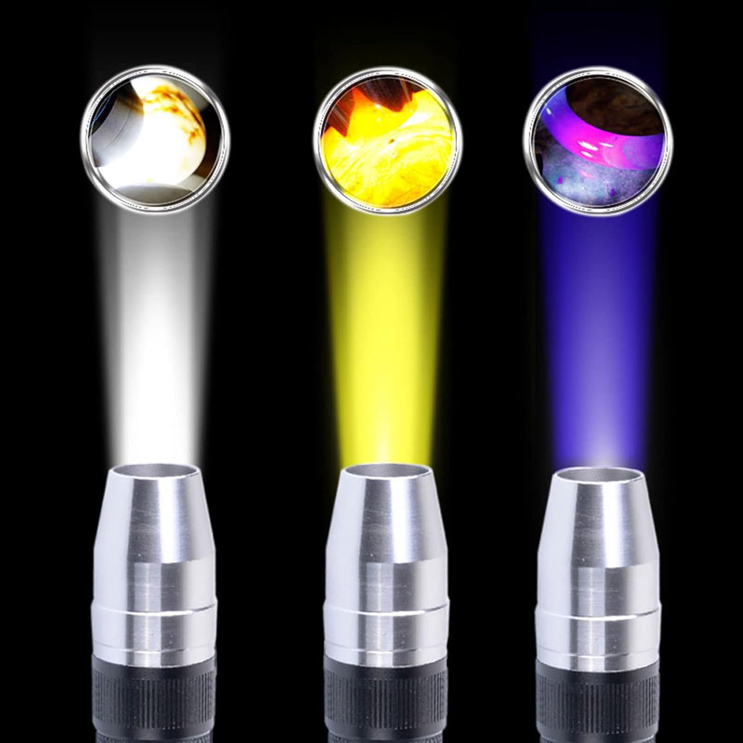 Đèn pin giám định đá quý (3 trong 1) TERINO T814 (Đèn UV-Trắng-Vàng dùng để kiểm tra ngọc, đá quý, hổ phách, trang sức và tiền) – Hàng chính hãng