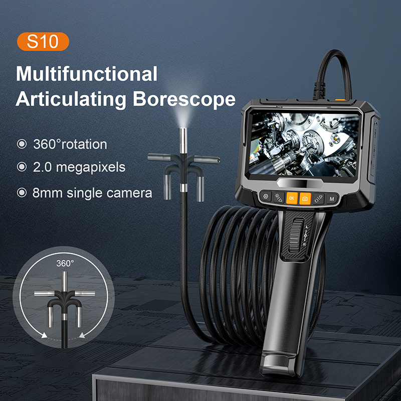 Thiết bị camera soi khe hẹp cao cấp Terino HDS10 (Dây 2 mét, xoay 360 độ, màn hình 5.0 inch IPS, đường kính đầu dò 8.5mm, Camera nội soi công nghiệp) - Hàng chính hãng