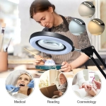 Kính lúp gắn bàn có đèn TERINO DE-5XW (phóng đại 5X, Led, màu trắng) - Hàng chính hãng