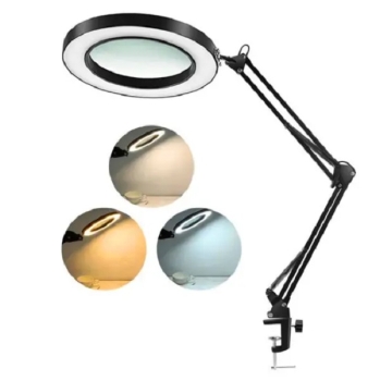 Kính lúp gắn bàn có đèn TERINO DE-5XW (phóng đại 5X, Led, màu trắng) - Hàng chính hãng