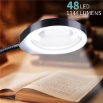 Kính lúp gắn bàn có đèn TERINO DE-7SB (phóng đại 8X và 15X, Led, màu đen) - Hàng chính hãng