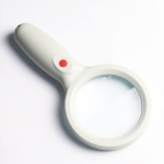 Kính lúp cầm tay đọc sách cao cấp Terino DE-9W (10x/20x, màu trắng, có đèn led) - Hàng chính hãng