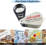Kính lúp cầm tay có đèn chất lượng cao TERINO LH-3021-LED/UV (có đèn Led/UV, soi tiền, đá quý, chi tiết nhỏ) - Hàng chính hãng