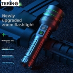 Đèn pin sạc cầm tay siêu sáng Terino T79 (40W, chống nước, zoom điều chỉnh tiêu cự, màn hình hiển thị LED, thời lượng pin dài)- Hàng chính hãng