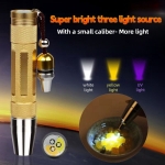 Đèn pin giám định đá quý (3 trong 1) TERINO T814 (Đèn UV-Trắng-Vàng dùng để kiểm tra ngọc, đá quý, hổ phách, trang sức và tiền) – Hàng chính hãng
